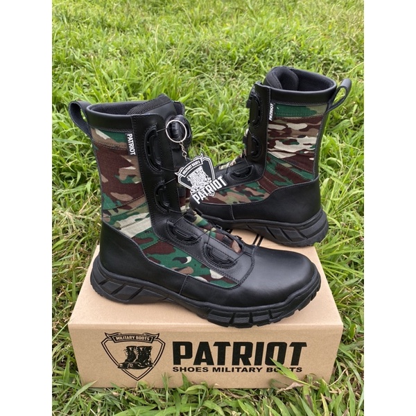 SEPATU PDL NKRI NEW SEPATU LORENG HIJAU NKRI MERK PATRIOT KULIT SAPI