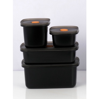 Jual Storage Box Container Food Kontainer Makanan Lunch Box Korea Kulkas - HITAM 250ml Murah