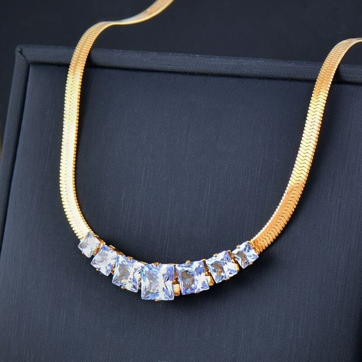 Kalung Titanium Wanita Mutiara Motif Emas Anti Karat Style Korea Wanita Hijab Original 100%