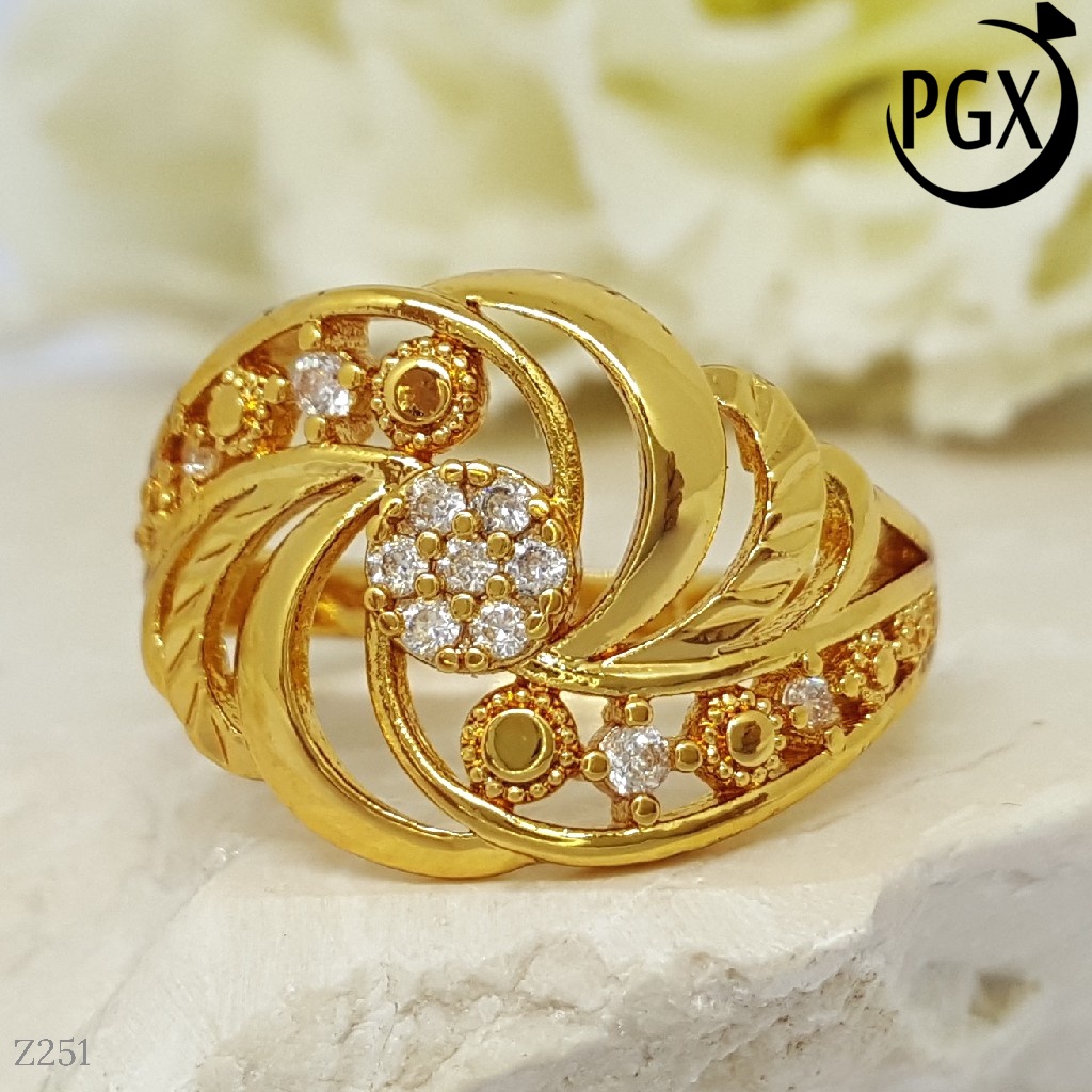 PGX Cincin Xuping Wanita Perhiasan Lapis Emas Aksesoris Fashion Premium - Z251