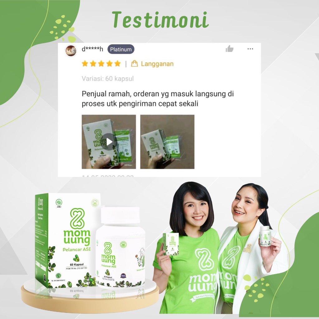 Mom Uung Asi Booster 30 Kapsul Pelancar Asi Herbal Momuung Vitamin Ibu Menyusui Original