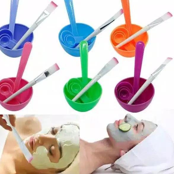 ⇕ 1 SET ALAT KUAS MANGKOK MASKER WAJAH WADAH LENGKAP MANGKUK SILIKON BENING KOSMETIK MAKE UP MURAH が