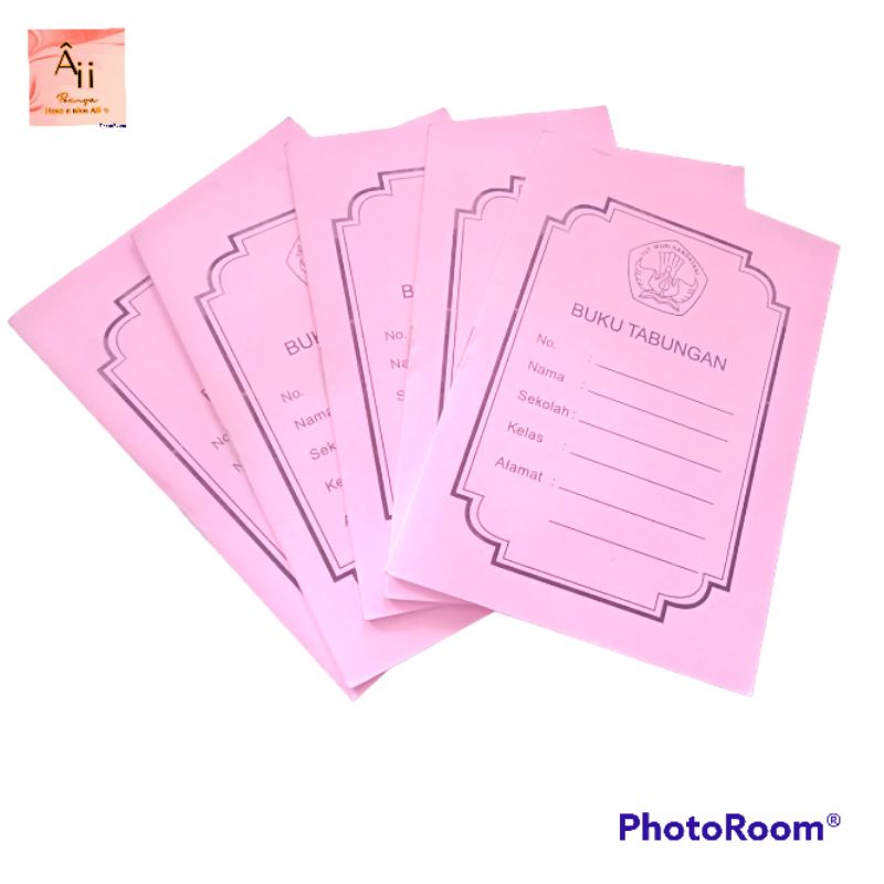 

ecer 1 PCS buku tabungan warna pink isi 6 halaman / 3 lembar bolak balik