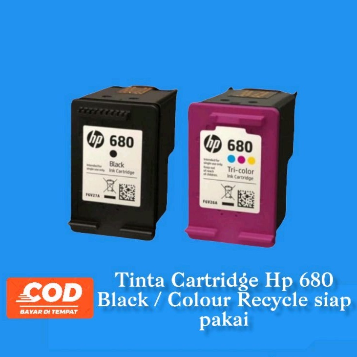 Tinta HP 680 Black/ Colour Recycle siap pakai