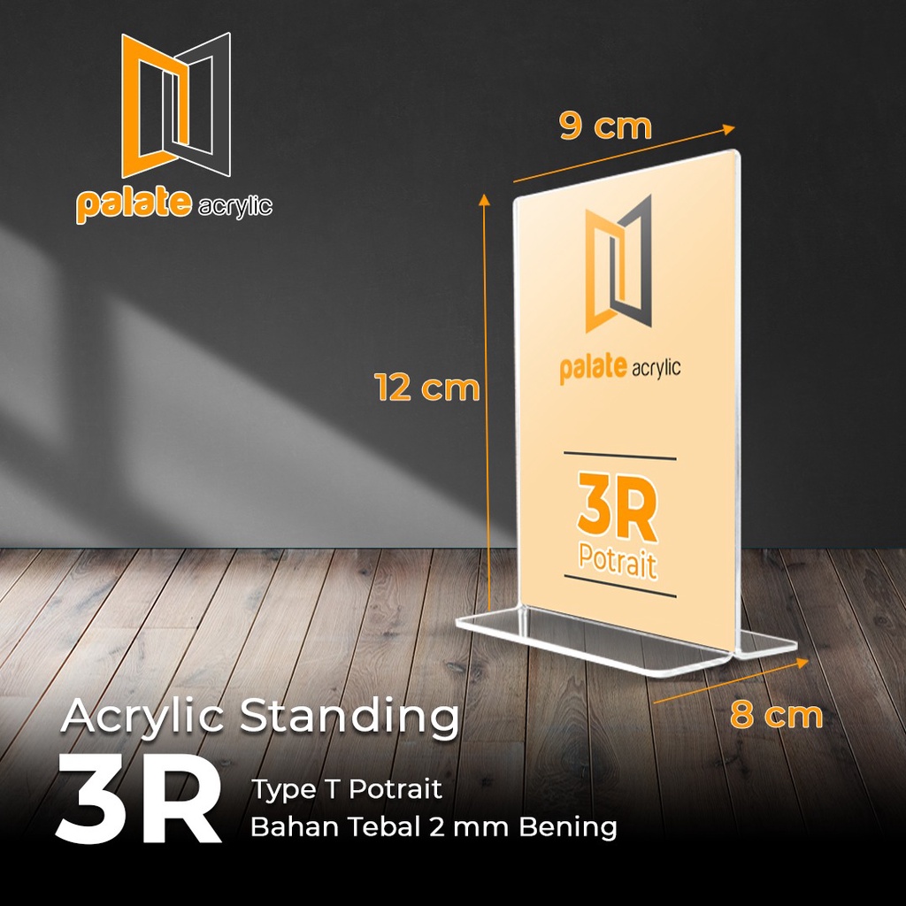 

ACRYLIC TENT HOLDER / AKRILIK BROSUR 3R T PORTRAIT 2MM
