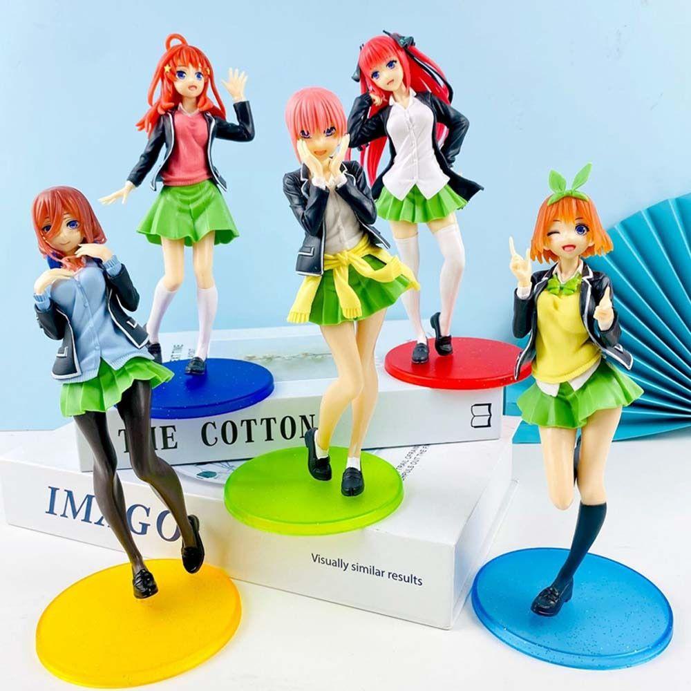 Mxbeauty The Quintessential Quintuplets Anime PVC Nakano Miku Miniatur Desktop Ornamen Seragam Sekolah Dekorasi Model Mainan