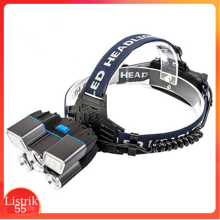 Albinaly Senter Kepala Headlamp Cree XM-L2+2XPE+Red Blue LED - TG-007