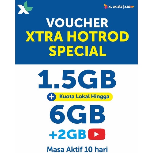 Voucher XL 6 GB 10 Hari Xtra Hotrod Special