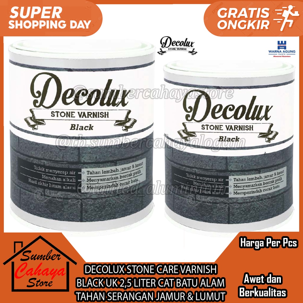 CAT BATU ALAM DECOLUX STONE CARE VARNISH BLACK UK 2,5 LITER L LTER CATT PLAPIS BETON ASBES BATU BATA
