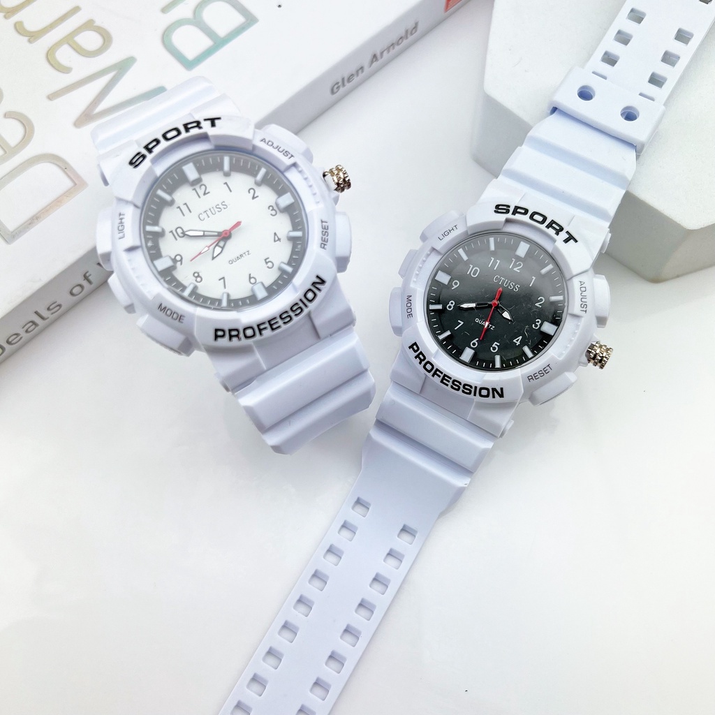 COD✅ Jam Tangan Wanita Pria Sport Anti Air Rubber Quartz Analog Gaya Korea Qualitas Tinggi   S1255