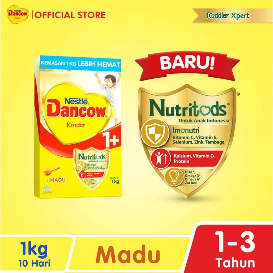 DANCOW 1+ 3+ Madu / Vanila Susu Anak 1-3 Tahun Box 1Kg