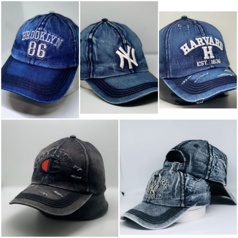 TOPI JEANS DISTRO PRIA WANITA BASEBALL JEANS ORIGINAL
