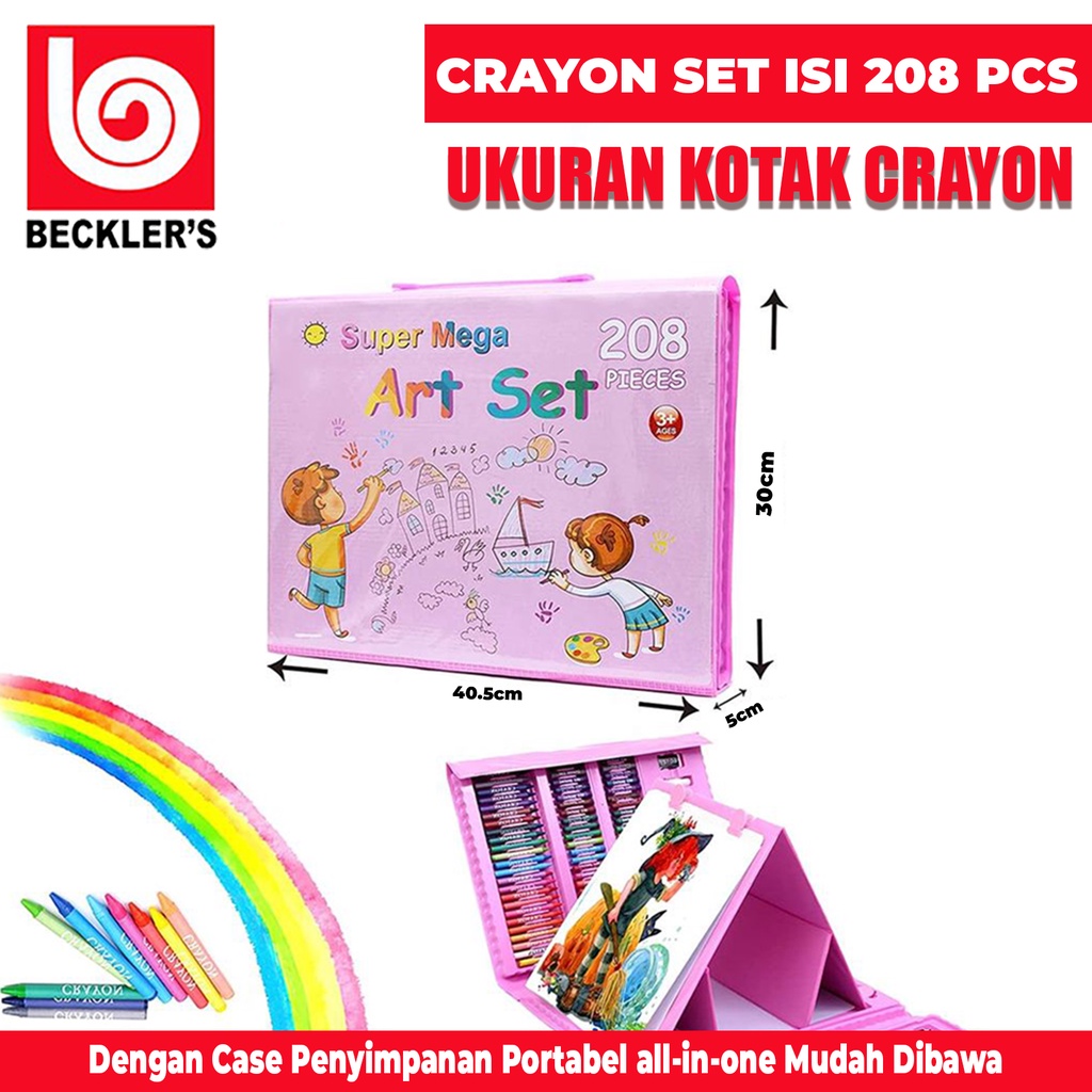 Crayon Set 208 Pcs / Pensil Warna Alat Menggambar Melukis Anak-anak Crayon Cat Air Pensi murah dan praktis