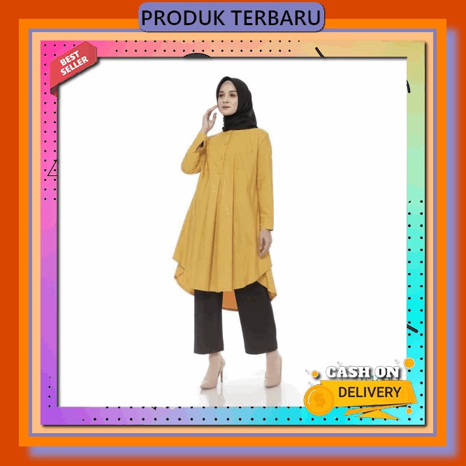 Kemeja Tunik Wanita Lengan Panjang Kotak Msr048 / Baju Santai Kasual /Rnjunix Wanita Kekinian Baju T