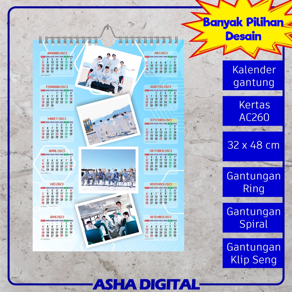 

Kalender Dinding Karakter Custom | Calendar Foto Liburan dan Keluarga | Foto Anak | Free Desain | Asha Digital