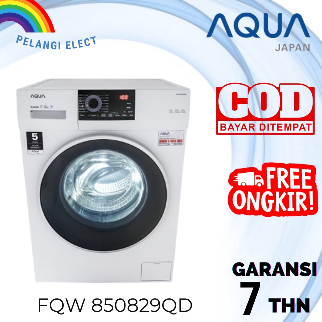 MESIN CUCI FRONT LOADING AQUA JAPAN FQW 850829QD 8,5 KG - GARANSIRESMI