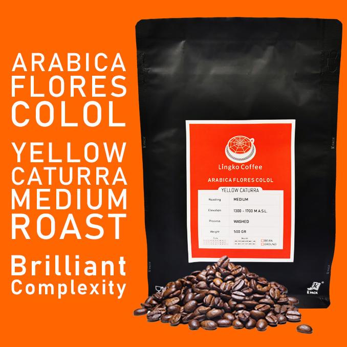 

ARABIKA ARABICA YELLOW CATURRA FLORES MANGGARAI COLOL MEDIUM 500G BIJI