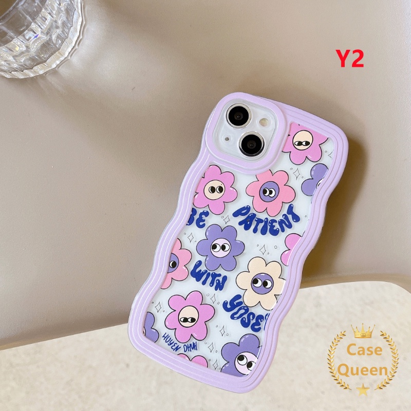 Soft Case TPU Motif Smiley Bunga Untuk iPhone 6 6s 7 8 Plus XR 11 13 12 Pro MAX 14 Pro MAX 14 Plus X XS MAX SE 2020