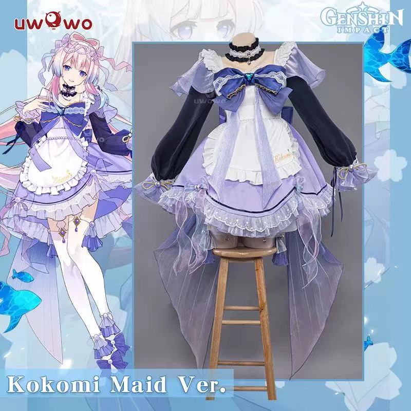 In Stock UWOWO Game Genshin Impact Kokomi Cosplay Maid Costume For Halloween Christmas Artist's Auth