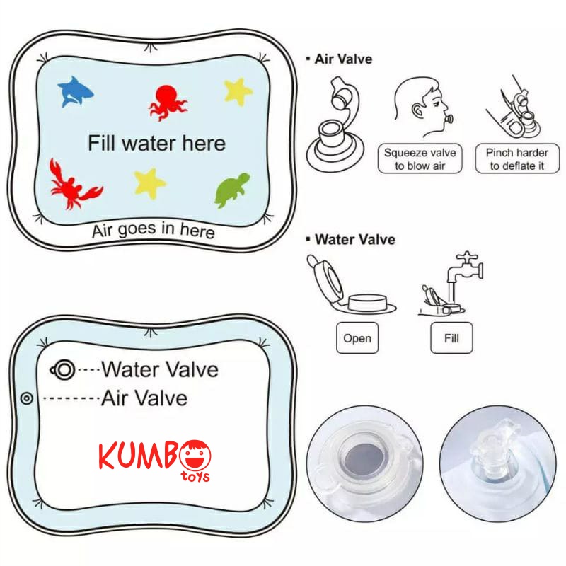 Mainan Bayi Water Play Mat Matras Air Bermain Babyslapped pad Playmat