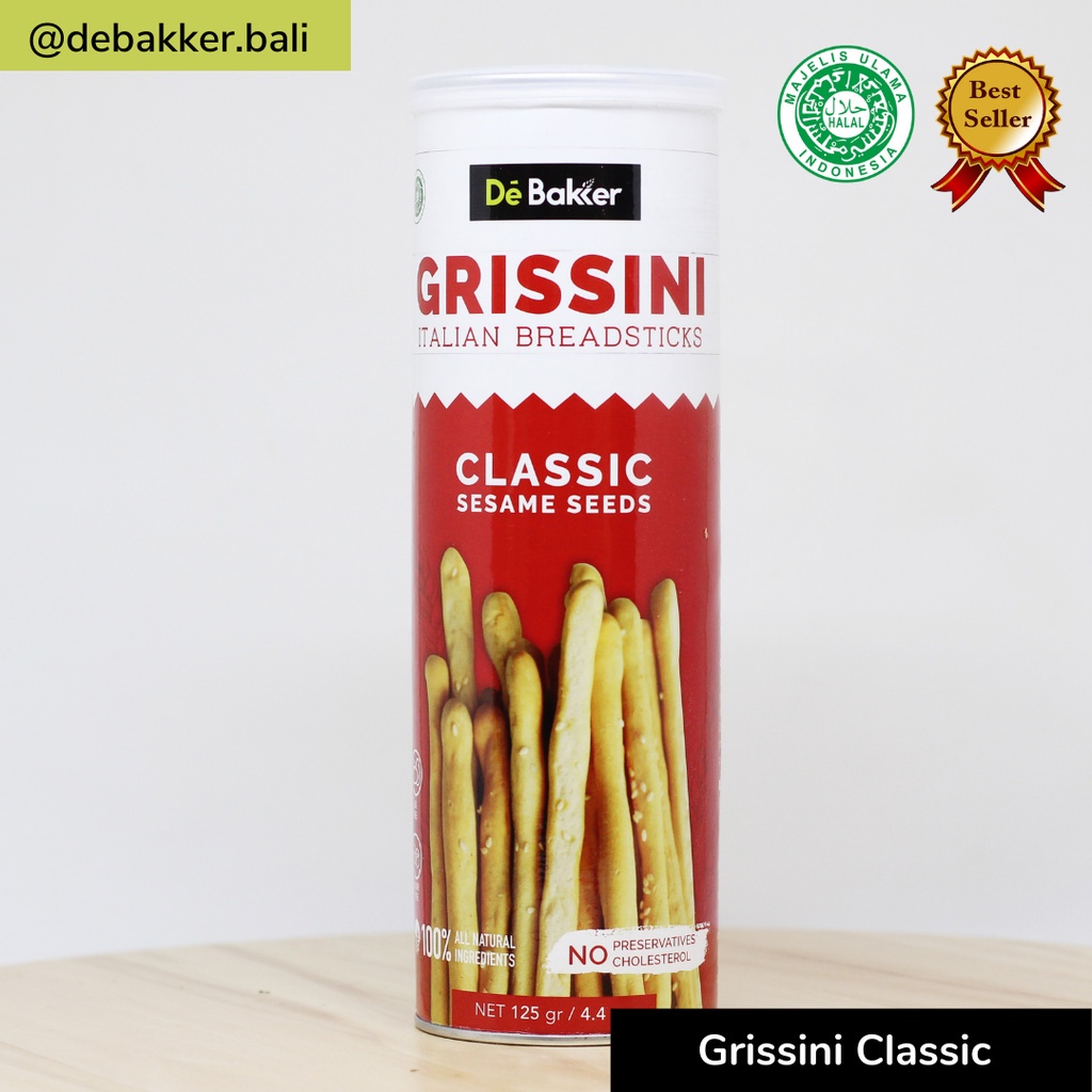 

Debakker store Grissini Classic - Healthy Food - Diet Snack - Low Gi - Egg Free - Bread Roti Bakery