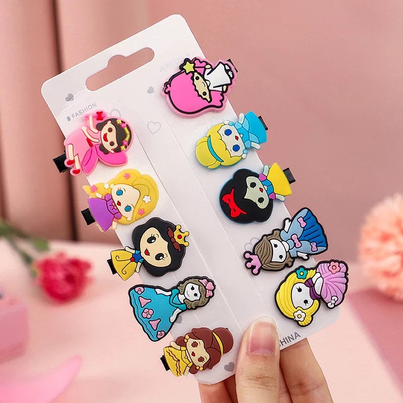 ED - 10PCS / SET JEPIT RAMBUT ANAK SET TERMURAH / JEPITAN RAMBUT ANAK MOTIF KARAKTER KARTUN-JPT - PRINCESS