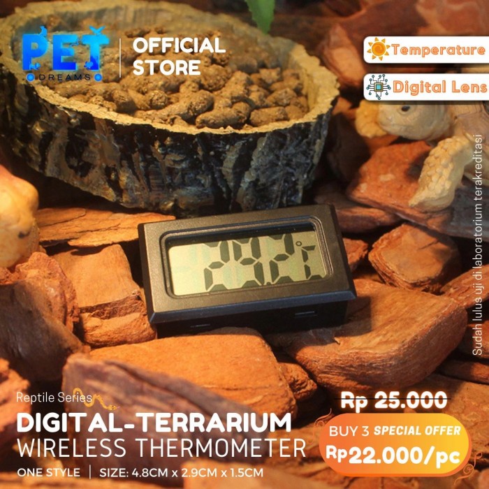 PROMO WIRELESS KANDANG DIGITAL THERMOMETER NOMOY REPTIL TORTO - NFF30