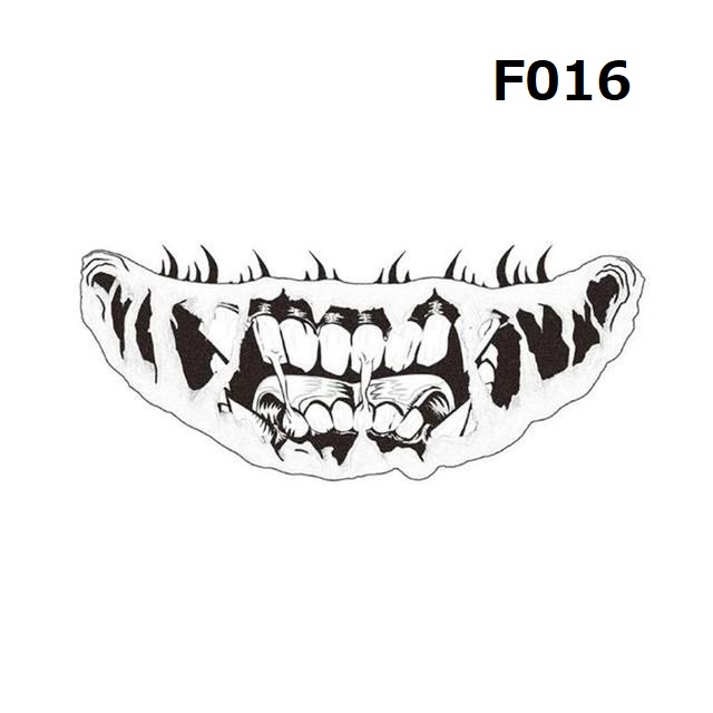 CSP113 – Water Tattoo Temporer Monster Mouth Fangs Halloween Cosplay Instan