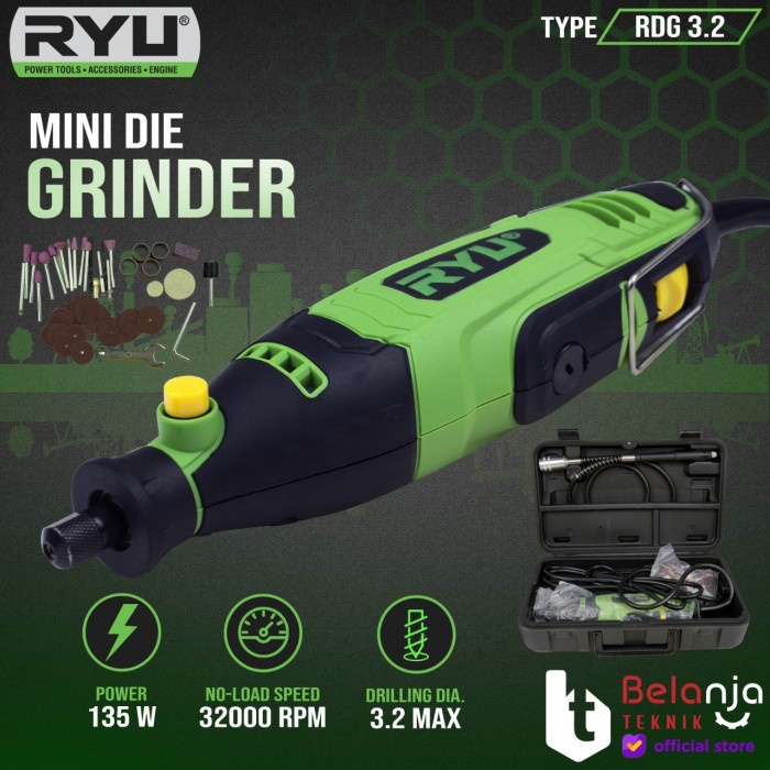Ryu Mini Die Grinder Listrik Rdg 3.2 Mesin Grafir Tuner Drill Bor Mini