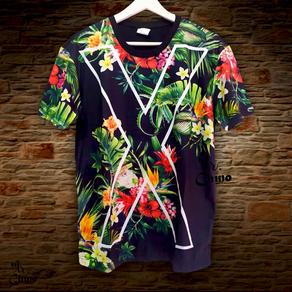 Kaos Pria Distro Motif X Garden | Kaos Laki Laki Aesthetic Motif Bunga | Baju Kaus Cowok Korea Dewas