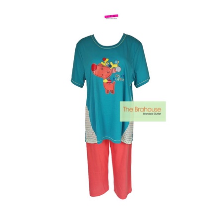 Setelan Baju Tidur Wanita Sleepwear Original The Brahouse B78-PA2042 Blue Free Size