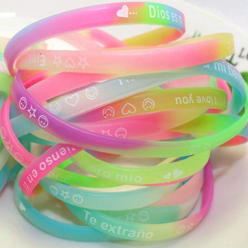 GELANG FASHION GLOW IN THE DARK ALA KOREA GELANG KARET SILIKON