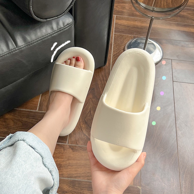 Sandal Rumah Slip On Motif Polos Bahan Karet Empuk Elastis MALLSHOPPING