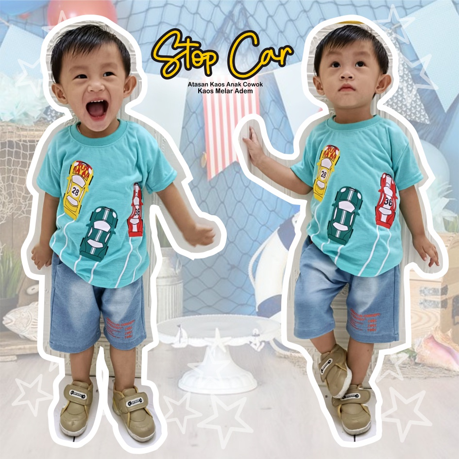 Atasan Kaos Anak Laki-Laki Three Cars CF Kids