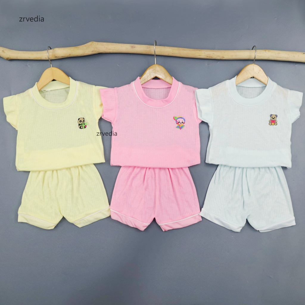 (SATUAN) Set Kaos Oblong Bayi 0-6 Bulan / SNI Pakaian Tidur Atasan Baju Baby Perempuan Laki Kado Bayi