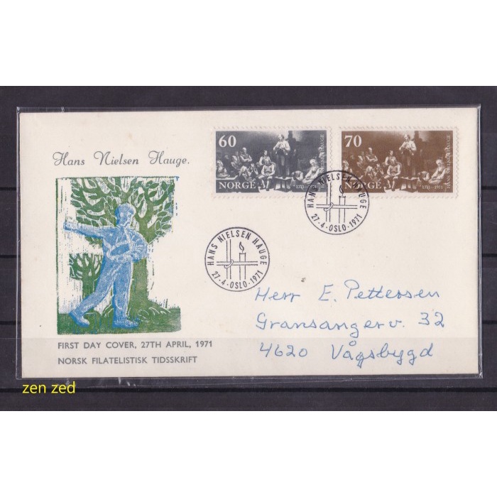

A196 Perangko FDC SHP Norwegia 1971 Hans Nielsen Hauge 1 Pcs