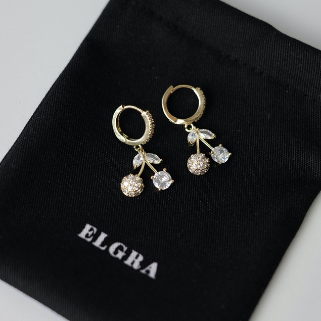 CERI - 18k Gold Plated Cherry Huggies Earring
