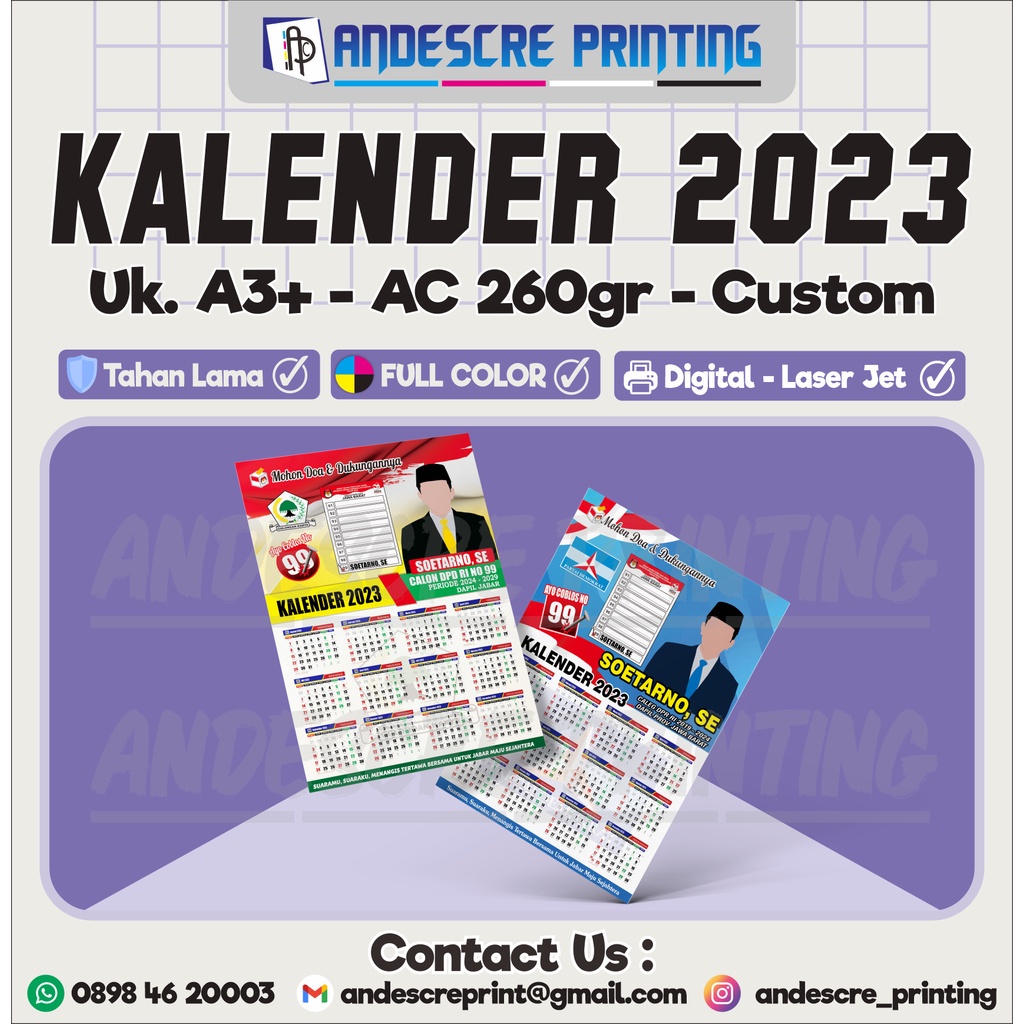 

Kalender Partai Th. 2023 Ukuran A3+