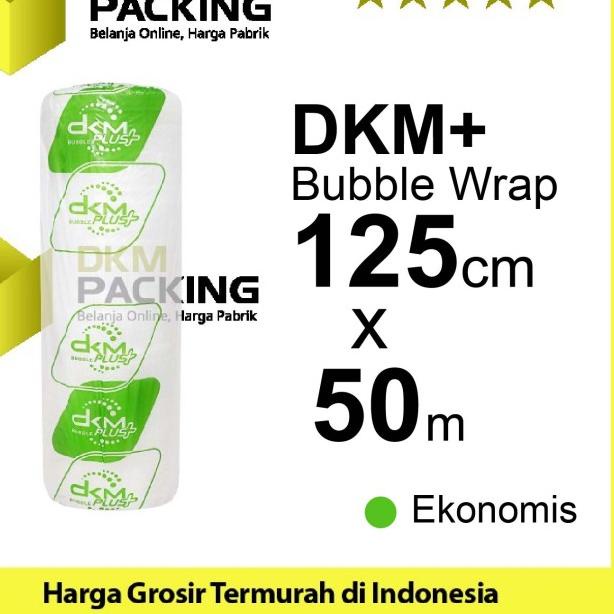 

Plastik Bubble Wrap Bening 125cm x 50m Bubblewrap DKM PLUS / ROLL - Bening Hijau