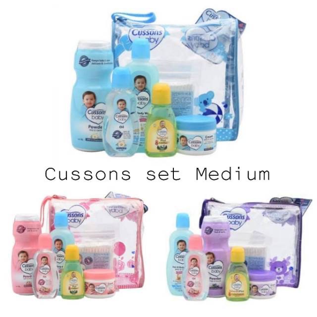 Cussons Baby Medium Gift Bag Set / me gift / cussons / cussons baby / sabun bayi / bedak bayi / baby oil / shampoo bayi / peralatan mandi bayi Kosmetik