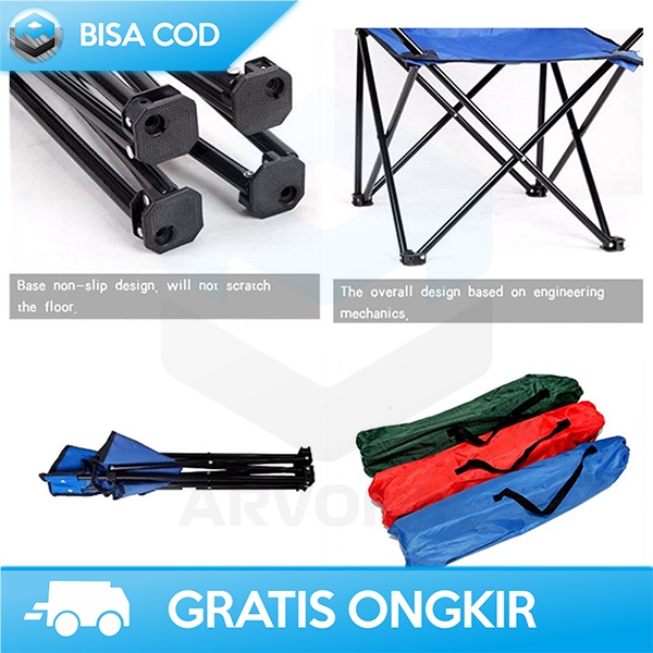 KURSI LIPAT MEMANCING FOLDABLE + CUP HOLDER TAFFSPORT KUAT DAN NYAMAN
