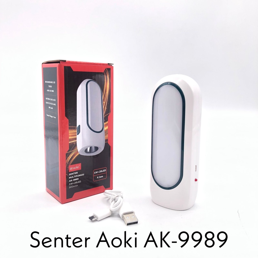 Senter Tangan Aoki AK-9989 Minimalist/Emergency Lamp 1W+20LED 4 Jam