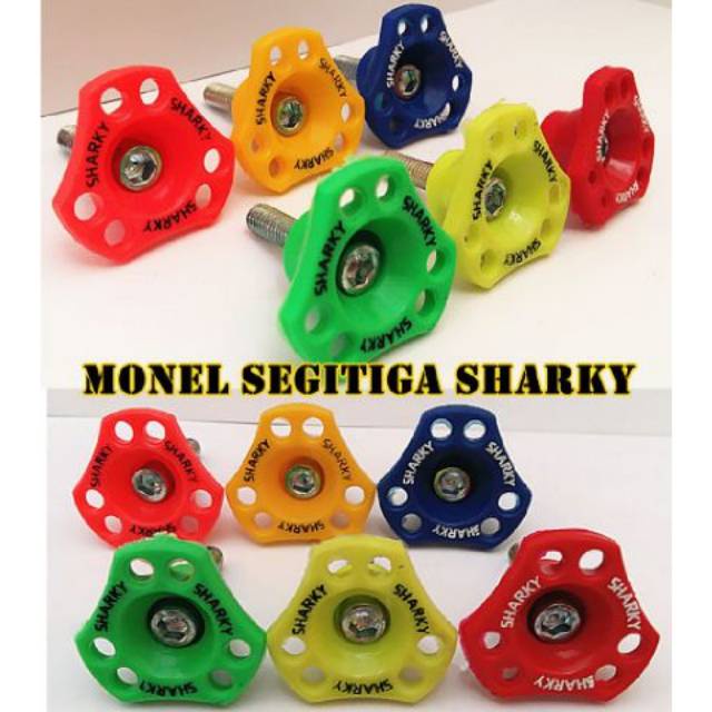 Ring Monel Sharky Segitiga isi 20 Bahan Plastik + Mur Baut - Variasi Motor Baut Variasi / Monel Baut
