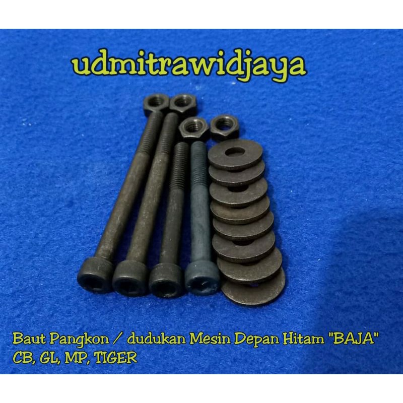 Baut L stainless SS Pangkon mesin depan Dudukan mesin CB, GL, MEGAPRO, TIGER 1set baut + mur + ring cod termurah baut asli tahan karat THE A2-70 baut pangkon mesin cnc honda cb herex gl100 glpro tiger megapro