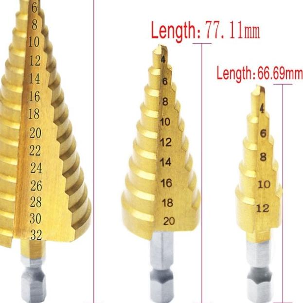 Mata Bor Pagoda 3in1 / Bahan HSS Lapis Titanium / Pouch