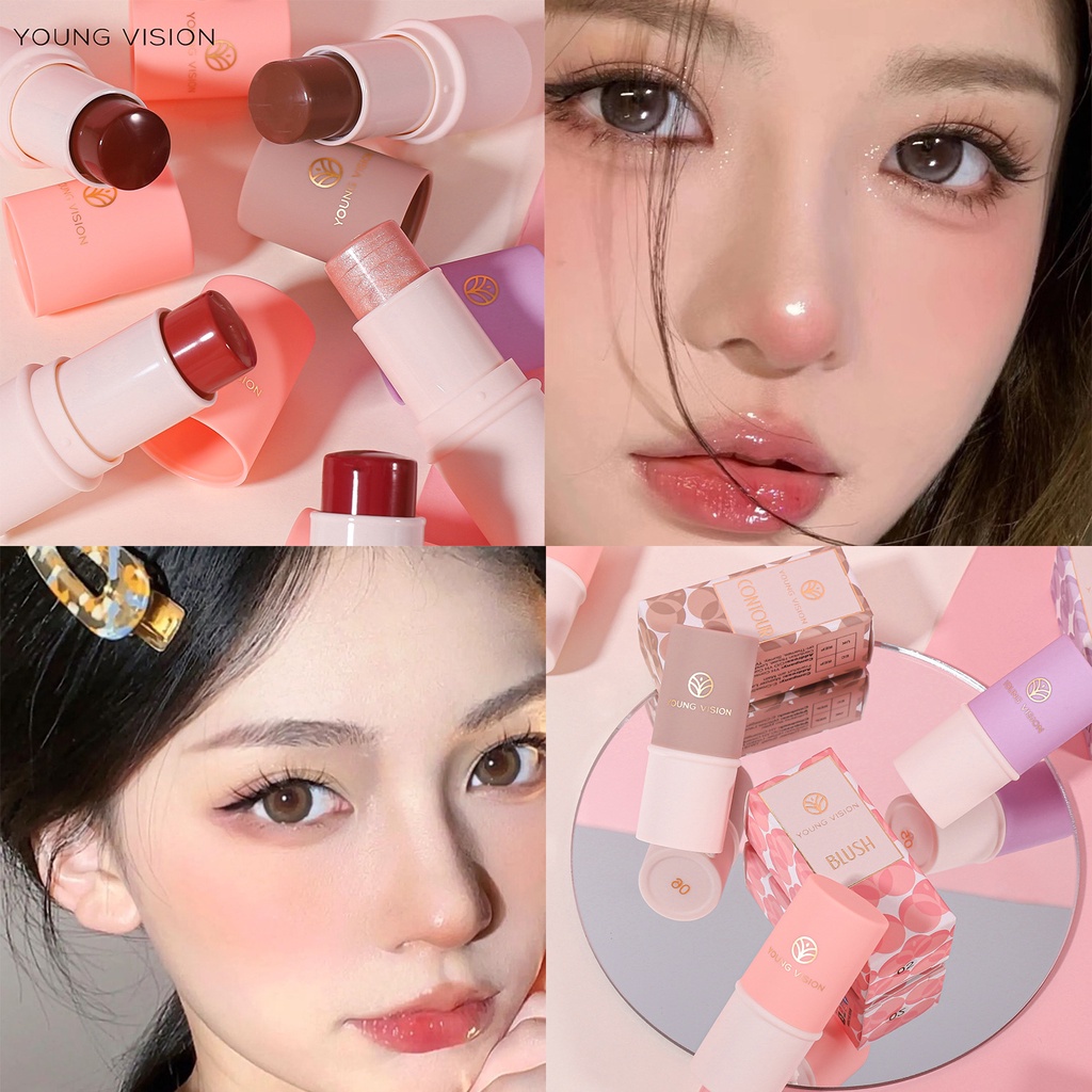 Jual YOUNG VISION Blush Stick Set Matte Cream Blush Stick For Cheeks