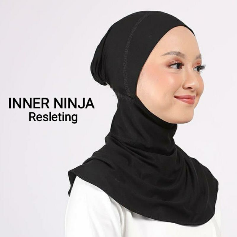 Inner Ninja Resleting Hitam / Ciput Ninja Khusus Hitam