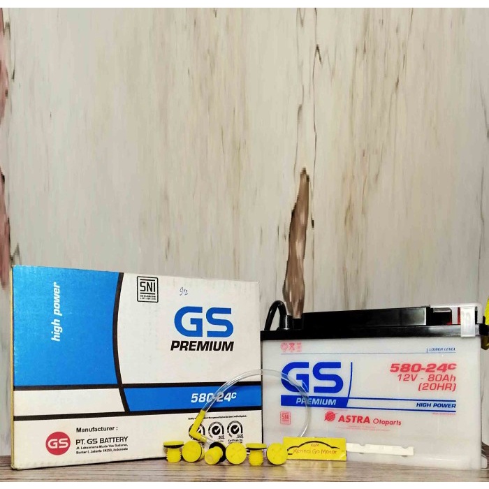 AKI GS ASTRA PREMIUM 580-24 58024 ACCU GS PREMIUM BASAH INOVA REBOND