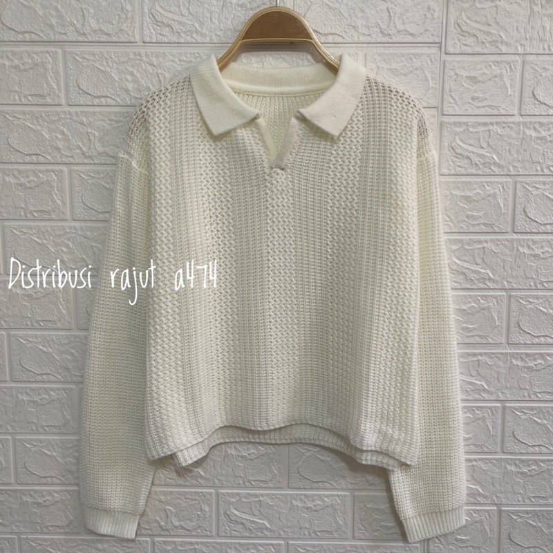 Desty Crop Blouse - Atasan Wanita Berkerah Polo