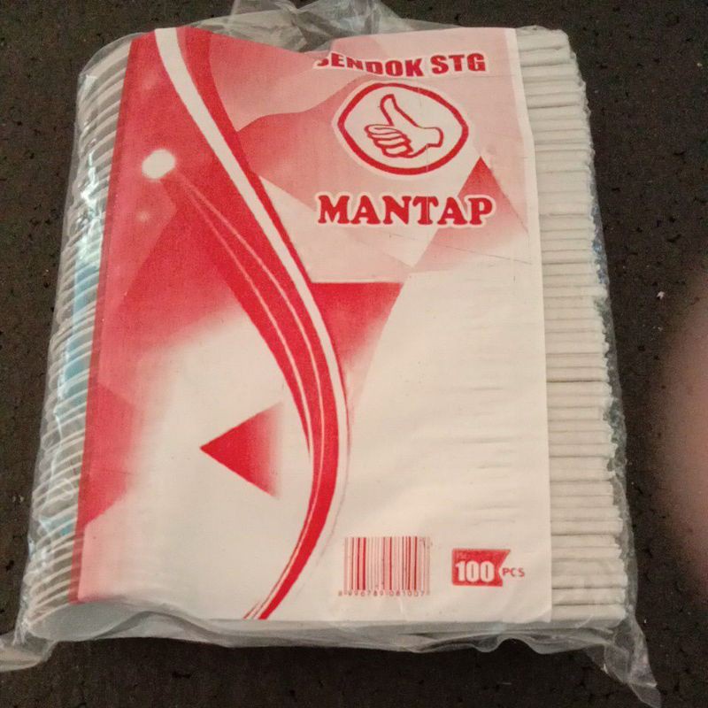 sendok teh plastik sendok stg isi 100pcs